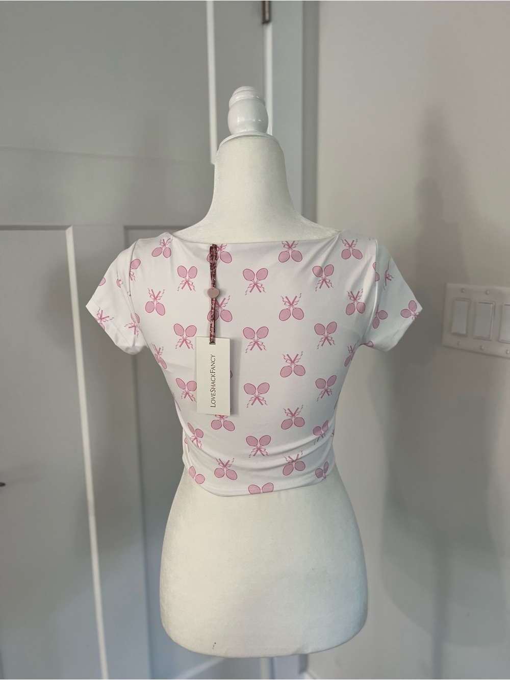 LoveShackFancy Kudura Cropped Active Top - (NWT) - SM - Picture 5 of 5